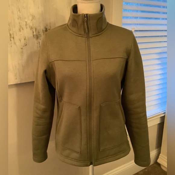 Hunter Green Collared North Face Zip-Up Jacket Medium - Picture 2 of 6